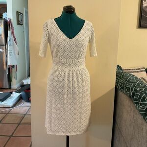 Banana Republic White Lace Midi Dress